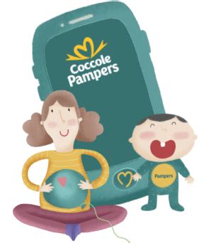 Screenshot of Coccole Pampers App interface showing points balance and mission options