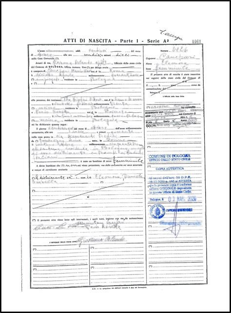 Registrazione di una nascita