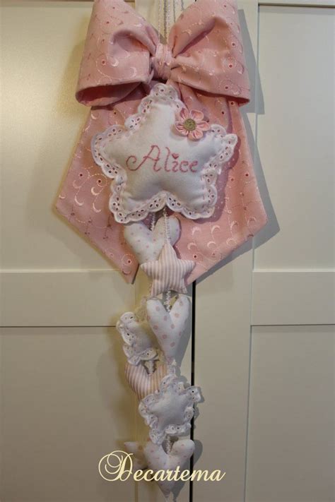 Fiocco nascita shabby chic con nome