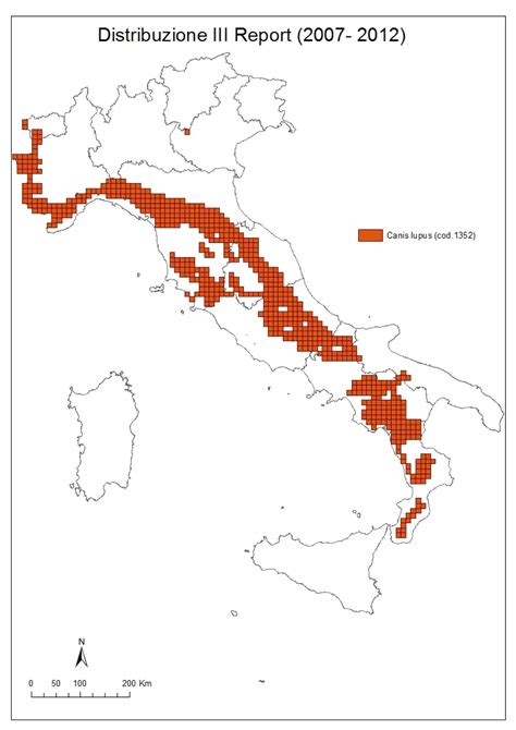 mappa della distribuzione globale del lupo grigio