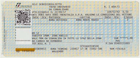 Biglietti del treno con diverse tariffe