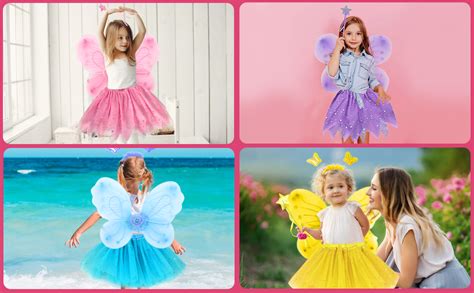 Bambina con costume da farfalla colorato