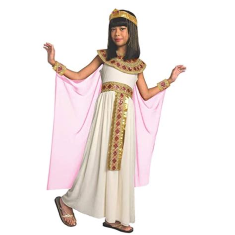 Bambina vestita da Cleopatra con accessori dorati