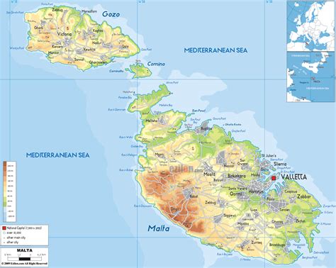 Mappa dell'arcipelago di Malta