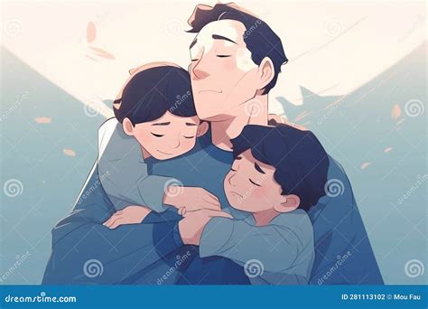 Icona stilizzata di un padre che abbraccia un bambino