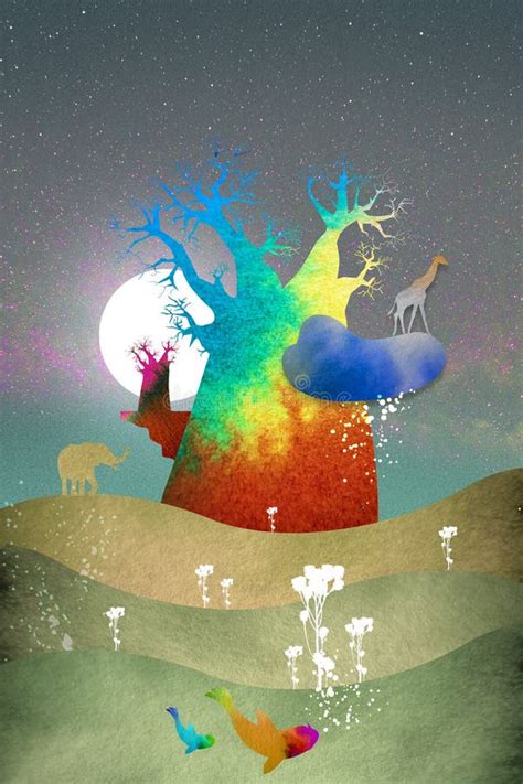 Illustrazione di un regno immaginario con persone felici e armoniose