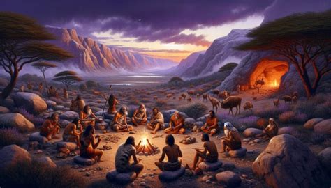 rappresentazione artistica delle origini della musica nel paleolitico