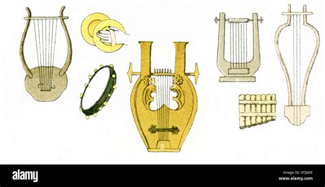 antichi strumenti musicali greci come la lira e l'aulos