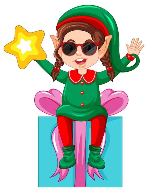 Una bambina sorridente che indossa un costume da elfo colorato in un bosco fiabesco