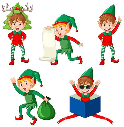 Un bambino che indossa un costume da elfo, felice, in un ambiente festivo natalizio