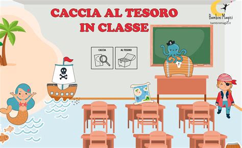 bambini impegnati in una caccia al tesoro in corridoio