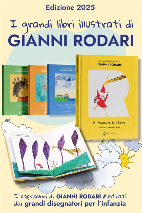 Ritratto di Gianni Rodari con bambini in un'aula creativa