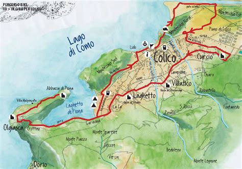 Mappa del percorso ciclabile Colico-Chiavenna