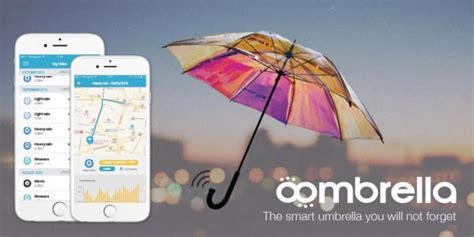 Concetto di ombrello intelligente con GPS