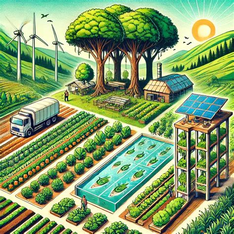 Illustrazione di pratiche sostenibili in ristorazione (ad esempio, prodotti a km 0)