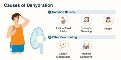 Infographic showing common causes of dehydration in infants