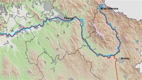 Mappa del corso del fiume Arno