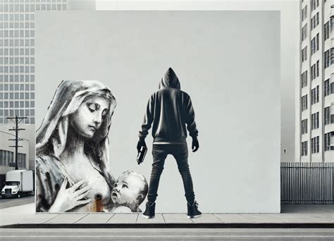 Ritratto stilizzato di Banksy con alone di mistero