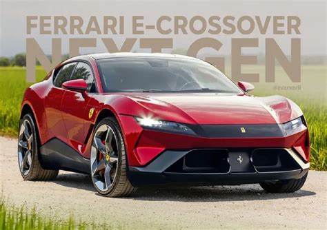 Una vista ravvicinata di una Ferrari elettrica per bambini parcheggiata in un giardino curato, che mette in risalto il colore rosso brillante e la linea aerodinamica.