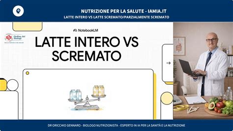 Diagramma comparativo contenuto nutrizionale latte intero vs scremato