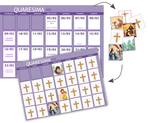 bambini che colorano un calendario di quaresima