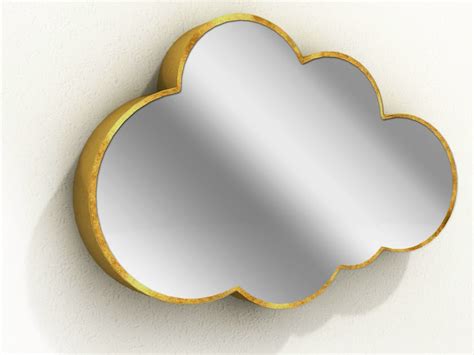 esempio di specchio a forma di nuvola su parete pastello