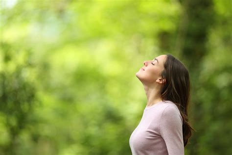 Icona stilizzata di una persona che respira profondamente in un ambiente sereno