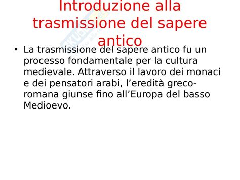 Origine e trasmissione del sapere antico