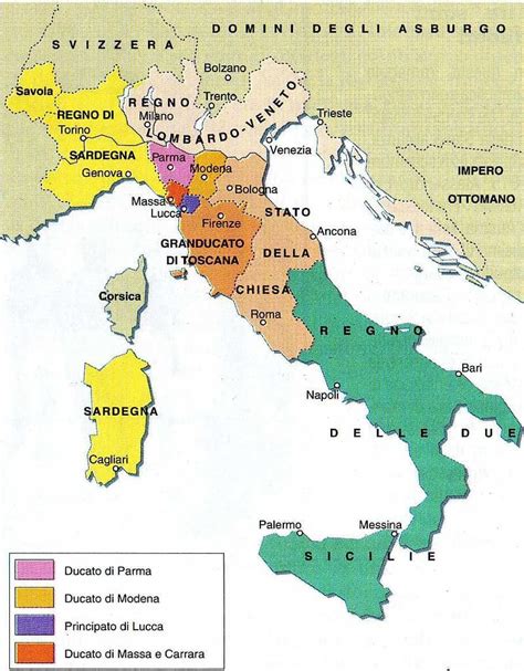 Mappa del Lombardo-Veneto sotto dominazione austriaca