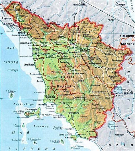 mappa storica della Toscana nel Duecento