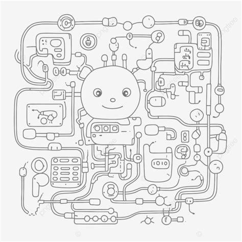 Disegno di un robot educativo con circuiti