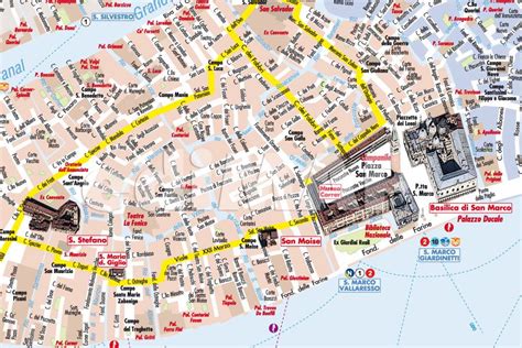 Mappa di Venezia con Villa Espasia e Palazzo Ca' d'Oro