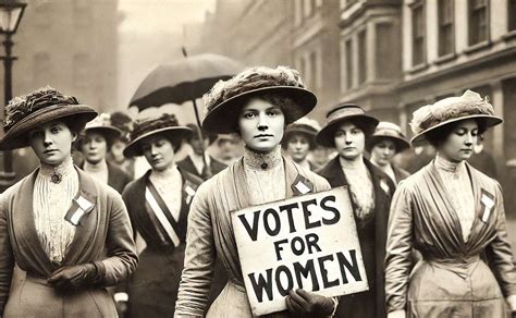 Illustrazione storica delle suffragette in marcia