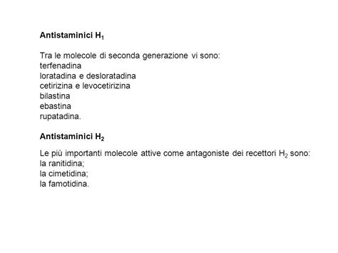 confronto visivo tra antistaminici di prima e seconda generazione