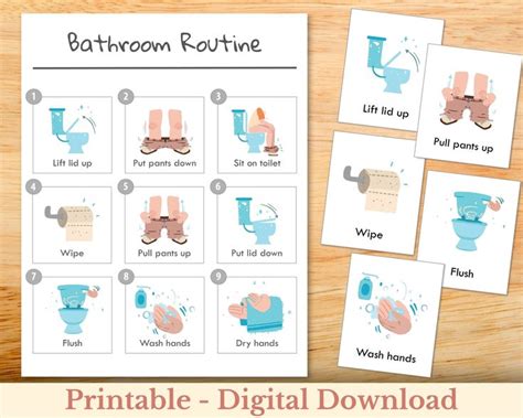 illustrazione di una routine quotidiana che include l'uso del vasino dopo i pasti