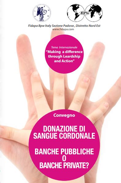 Brochure informativa sulla donazione di sangue cordonale