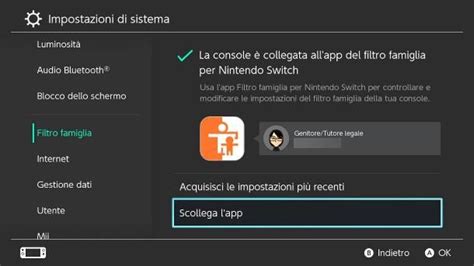 Icone di controllo parentale Nintendo Switch