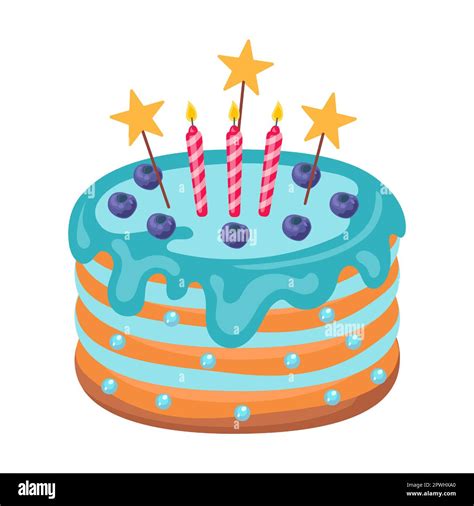 Torta di compleanno con tre candeline colorate