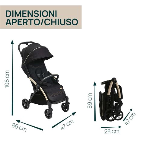 Passeggino Barotti Mega Premium piegato in formato compatto