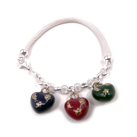 Braccialetto con charm angelo e cuore