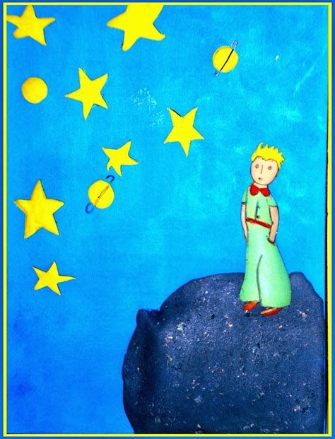 illustrazione ispirata al Piccolo Principe che guarda le stelle