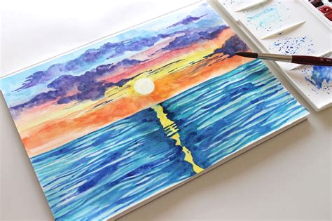 esempio di tecnica mista pastello a olio e acquerello per il mare