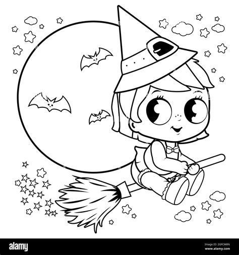 Bambino che colora una strega di Halloween con entusiasmo