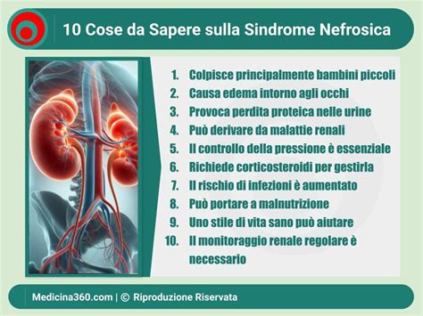 Tabella riassuntiva degli esami diagnostici per la sindrome nefrosica