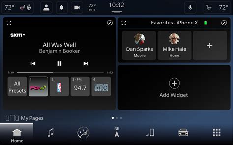Schermata del sistema di infotainment Uconnect su un touchscreen