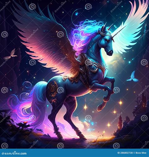 Illustrazione di un unicorno stilizzato con ali