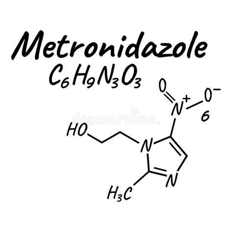 rappresentazione stilizzata dell'anello imidazolico e della struttura chimica del metronidazolo