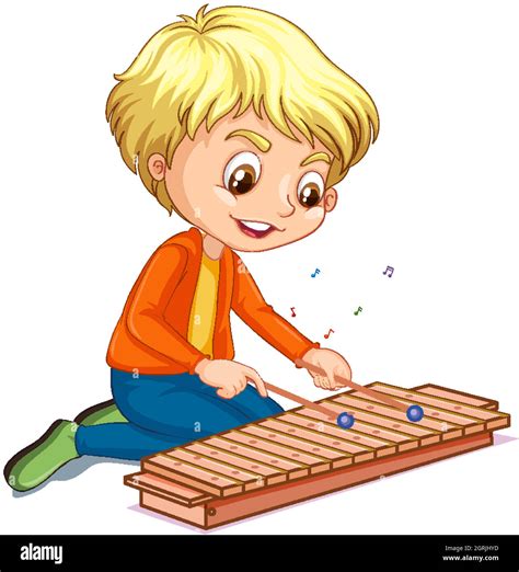 Bambino che gioca con uno xilofono colorato