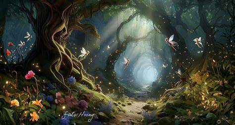 illustrazione di uno gnomo in un bosco magico per bambini