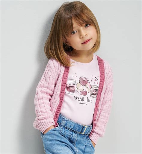 cardigan a foglioline per bambina